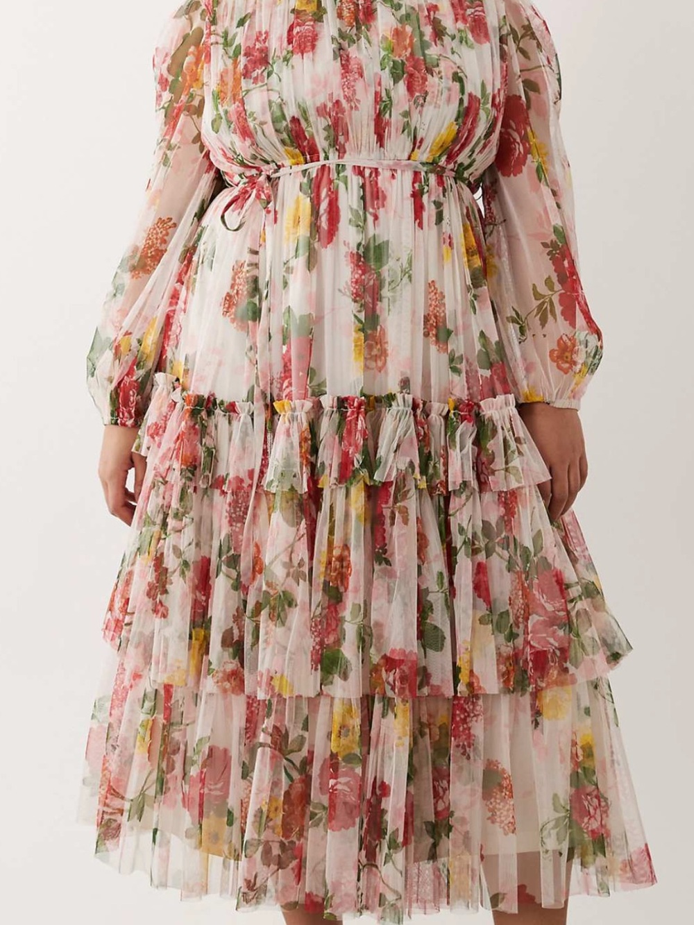 ASOS Floral Tiered Midi Dress